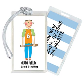 Starfish Art Luggage Tags - Baseball Boy