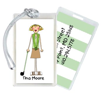 Starfish Art Luggage Tags - Golf Girl