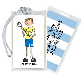 Starfish Art Luggage Tags - Lacrosse Boy