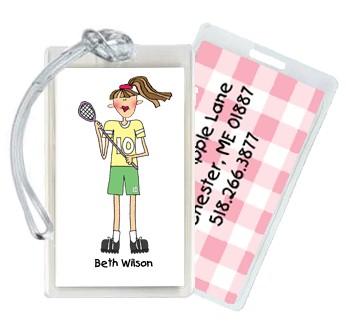 Starfish Art Luggage Tags - Lacrosse Girl