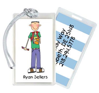 Starfish Art Luggage Tags - School Boy