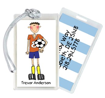 Starfish Art Luggage Tags - Soccer Boy