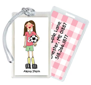 Starfish Art Luggage Tags - Soccer Girl