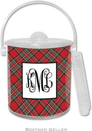 Boatman Geller Lucite Ice Buckets - Plaid Red (Panel)