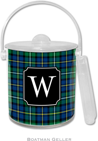 Boatman Geller Lucite Ice Buckets - Black Watch Plaid (Pre-Set)