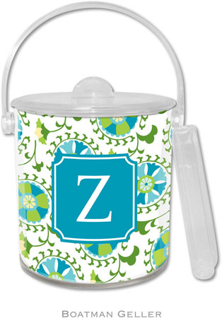 Boatman Geller Lucite Ice Buckets - Suzani Teal (Pre-Set) Boatman Geller Lucite Ice Buckets - Suzani Teal (Pre-Set)