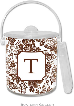 Boatman Geller Lucite Ice Buckets - Classic Floral Brown Boatman Geller Lucite Ice Buckets - Classic Floral Brown