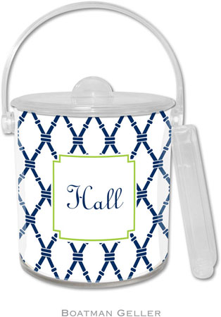Boatman Geller Lucite Ice Buckets - Bamboo Navy & Green Boatman Geller Lucite Ice Buckets - Bamboo Navy & Green