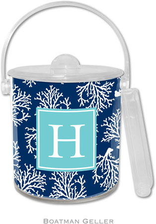 Boatman Geller Lucite Ice Buckets - Coral Repeat Navy (Pre-Set) Boatman Geller Lucite Ice Buckets - Coral Repeat Navy (Pre-Set)