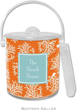 Boatman Geller Lucite Ice Buckets - Coral Repeat (Pre-Set) Boatman Geller Lucite Ice Buckets - Coral Repeat (Pre-Set)