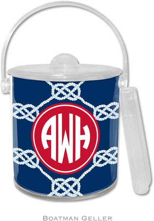 Boatman Geller Lucite Ice Buckets - Nautical Knot Navy (Pre-Set) Boatman Geller Lucite Ice Buckets - Nautical Knot Navy (Pre-Set)