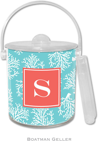 Boatman Geller Lucite Ice Buckets - Coral Repeat Teal (Pre-Set) Boatman Geller Lucite Ice Buckets - Coral Repeat Teal (Pre-Set)