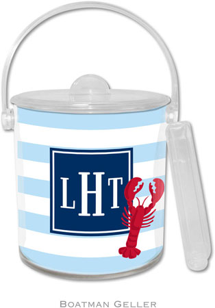 Boatman Geller Lucite Ice Buckets - Stripe Lobster (Pre-Set)