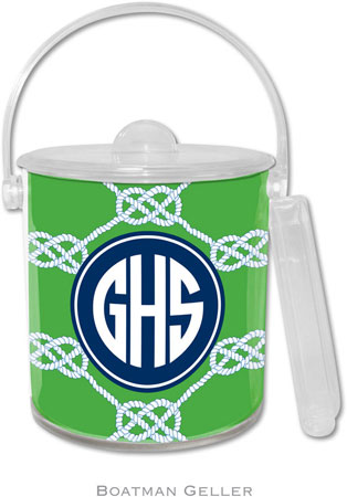 Boatman Geller Lucite Ice Buckets - Nautical Knot Kelly (Pre-Set) Boatman Geller Lucite Ice Buckets - Nautical Knot Kelly (Pre-Set)