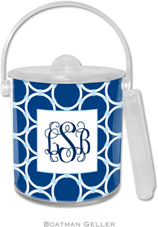 Boatman Geller Lucite Ice Buckets - Bamboo Rings Navy Boatman Geller Lucite Ice Buckets - Bamboo Rings Navy