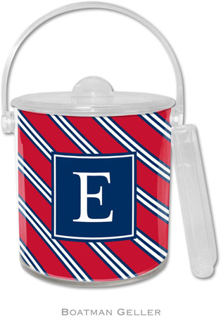 Boatman Geller Lucite Ice Buckets - Repp Tie Red & Navy (Pre-Set) Boatman Geller Lucite Ice Buckets - Repp Tie Red & Navy (Pre-Set)