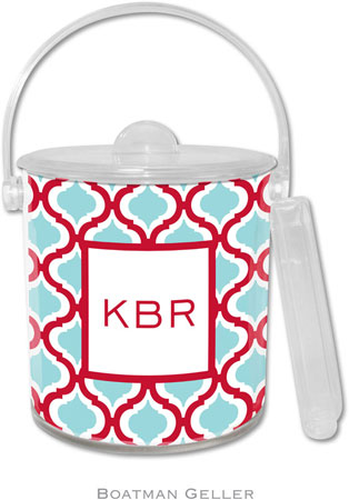 Boatman Geller Lucite Ice Buckets - Kate Red & Teal Boatman Geller Lucite Ice Buckets - Kate Red & Teal