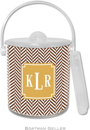 Boatman Geller Lucite Ice Buckets - Herringbone Chocolate (Pre-Set) Boatman Geller Lucite Ice Buckets - Herringbone Chocolate (Pre-Set)
