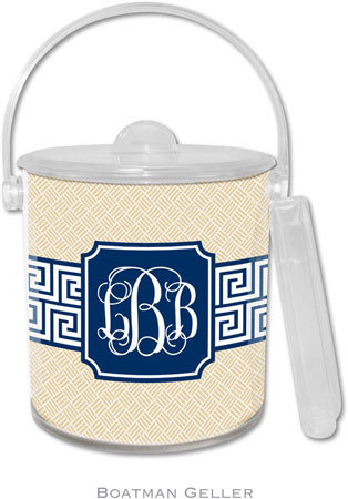 Boatman Geller Lucite Ice Buckets - Greek Key Band Navy (Pre-Set) Boatman Geller Lucite Ice Buckets - Greek Key Band Navy (Pre-Set)
