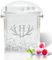 Non-Personalized Ice Buckets by Carved Solutions - Antler Initial Motif