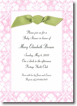 Boatman Geller - Pink Damask Invitations