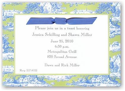 Boatman Geller - Blue & Green Toile Invitations