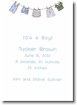 Boatman Geller - Blue Clothesline Invitations Boatman Geller - Blue Clothesline Invitations
