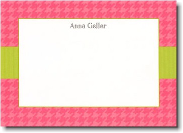 Boatman Geller - Pink Houndstooth/Lime Band Invitations