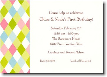 Boatman Geller - Lime Argyle Invitations