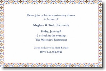Boatman Geller - Tan And Blue Ornamental Invitations Boatman Geller - Tan And Blue Ornamental Invitations