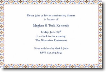 Boatman Geller - Tan And Blue Ornamental Invitations