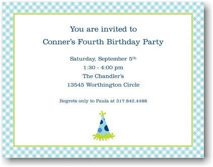 Boatman Geller - Gingham Party Hat Invitations Boatman Geller - Gingham Party Hat Invitations