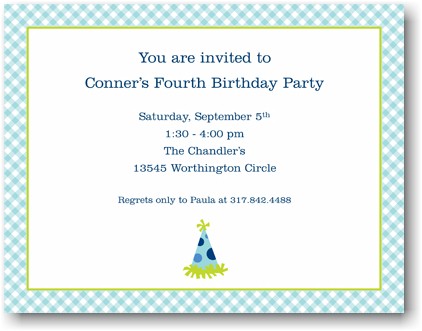 Boatman Geller - Gingham Party Hat Invitations