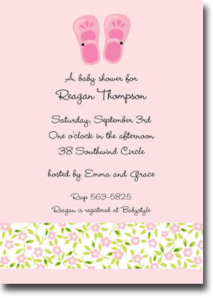 Boatman Geller - Baby Shoes Pink Birth Announcements/Invitations (V) Boatman Geller - Baby Shoes Pink Birth Announcements/Invitations (V)