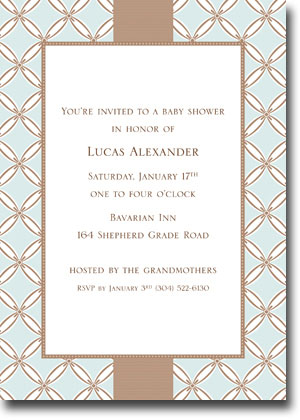 Boatman Geller - Quilted Stitch Blue Birth Announcements/Invitations Boatman Geller - Quilted Stitch Blue Birth Announcements/Invitations