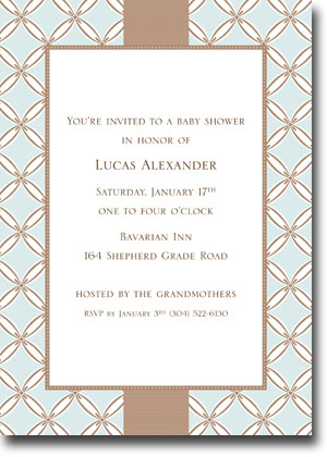 Boatman Geller - Quilted Stitch Blue Birth Announcements/Invitations