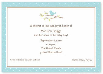 Boatman Geller - Bird On Branch Blue Birth Announcements/Invitations (H) Boatman Geller - Bird On Branch Blue Birth Announcements/Invitations (H)