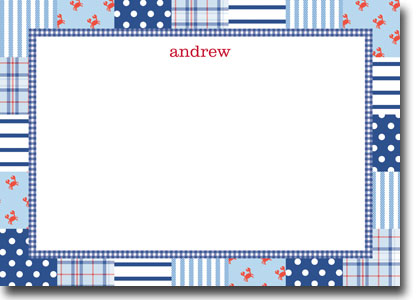 Boatman Geller - Patchwork Blue Birth Announcements/Invitations Boatman Geller - Patchwork Blue Birth Announcements/Invitations