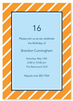 Boatman Geller - Party Stripe Orange Invitations