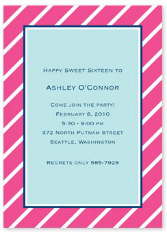 Boatman Geller - Party Stripe Pink Invitations Boatman Geller - Party Stripe Pink Invitations