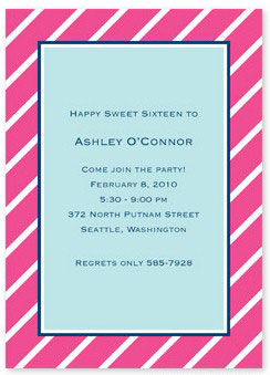 Boatman Geller - Party Stripe Pink Invitations