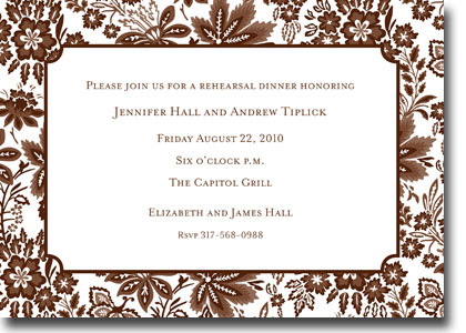 Boatman Geller Invitations - Willow Floral Brown Boatman Geller Invitations - Willow Floral Brown