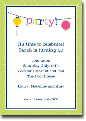 Boatman Geller - Banner Party Lanterns Invitations (V) Boatman Geller - Banner Party Lanterns Invitations (V)