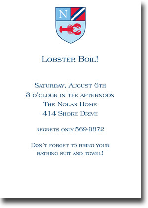 Boatman Geller Invitations - Crest Lobster (V)