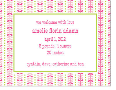 Boatman Geller - Bright Vine Pink & Green Invitations Boatman Geller - Bright Vine Pink & Green Invitations