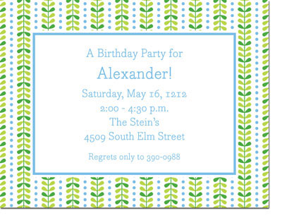 Boatman Geller - Bright Vine Green & Blue Invitations