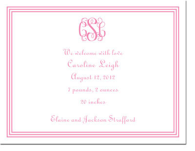 Boatman Geller - Grand Border Pink Invitations Boatman Geller - Grand Border Pink Invitations