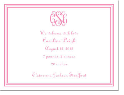 Boatman Geller - Grand Border Pink Invitations