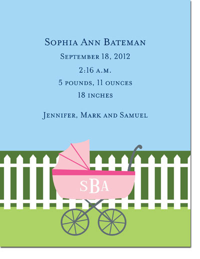 Boatman Geller - Charming Pram Pink Invitations Boatman Geller - Charming Pram Pink Invitations
