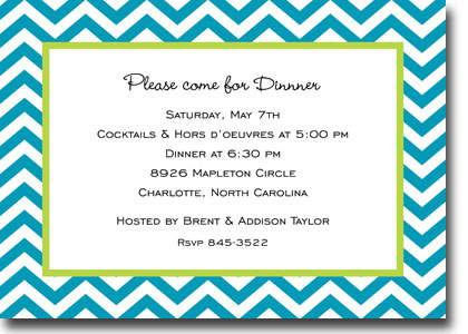 Boatman Geller - Chevron Turquoise Invitations (H) Boatman Geller - Chevron Turquoise Invitations (H)